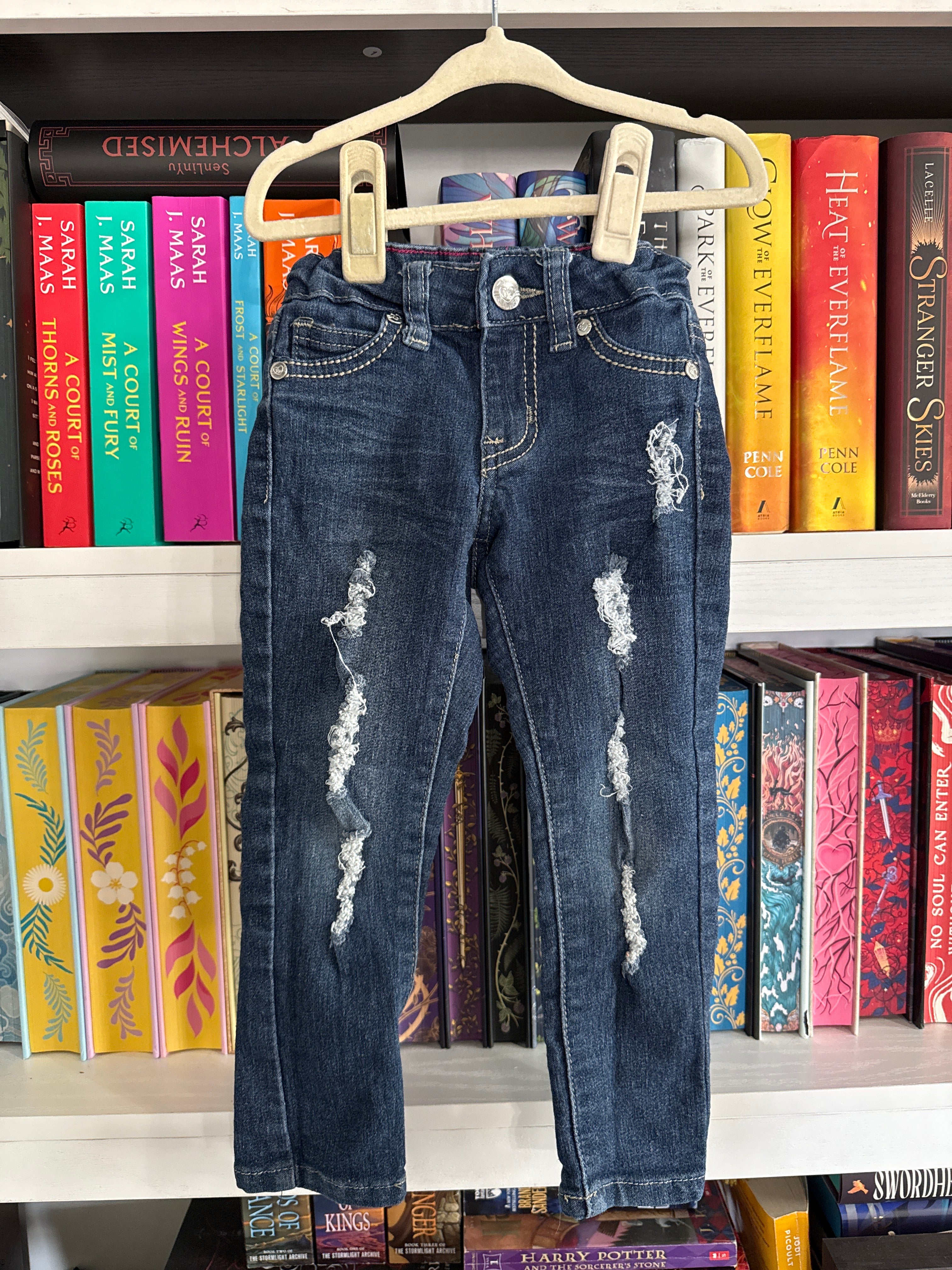 4t pink latte distressed jeans