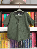 4t KQ gauze pinstripe boxy tee