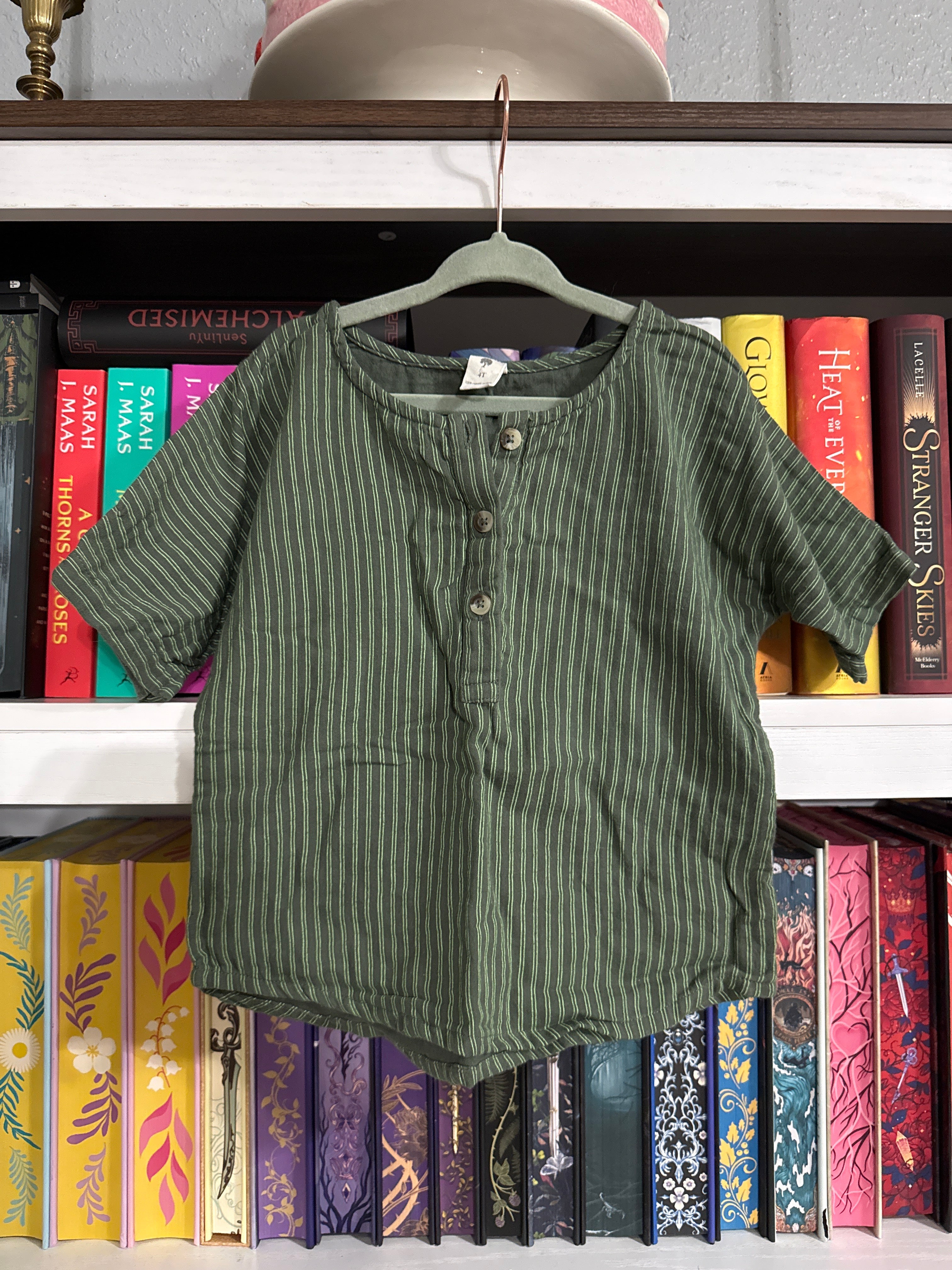 4t KQ gauze pinstripe boxy tee