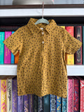 2t KQ honey mustard dot collared shirt