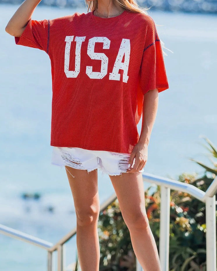 USA oversized tee