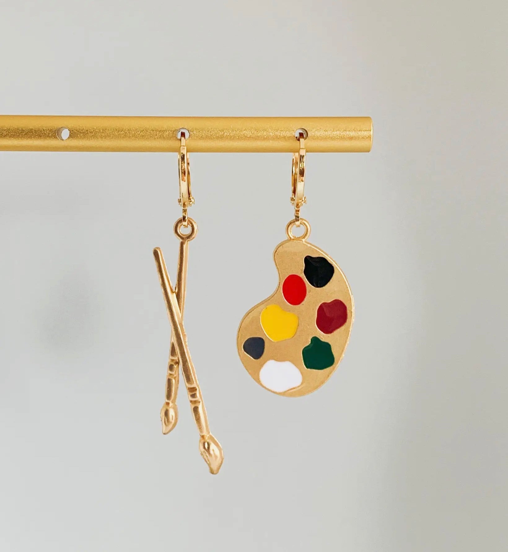 Artist palette earrings