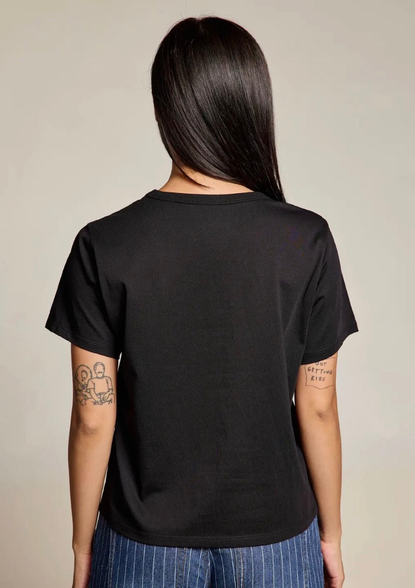 Lace butterfly appliqué tee