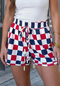 Red, white, & blue checkered shorts