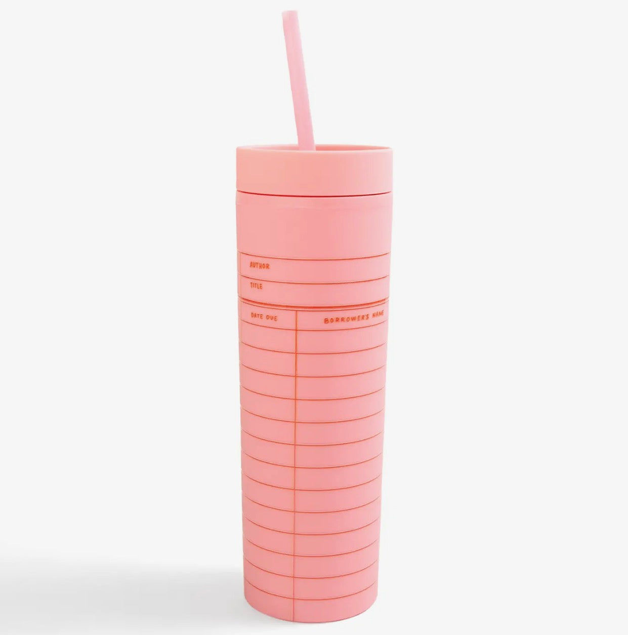 Library card 16oz tumbler - pink