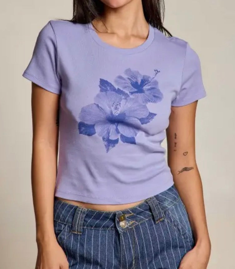 Hibiscus baby tee