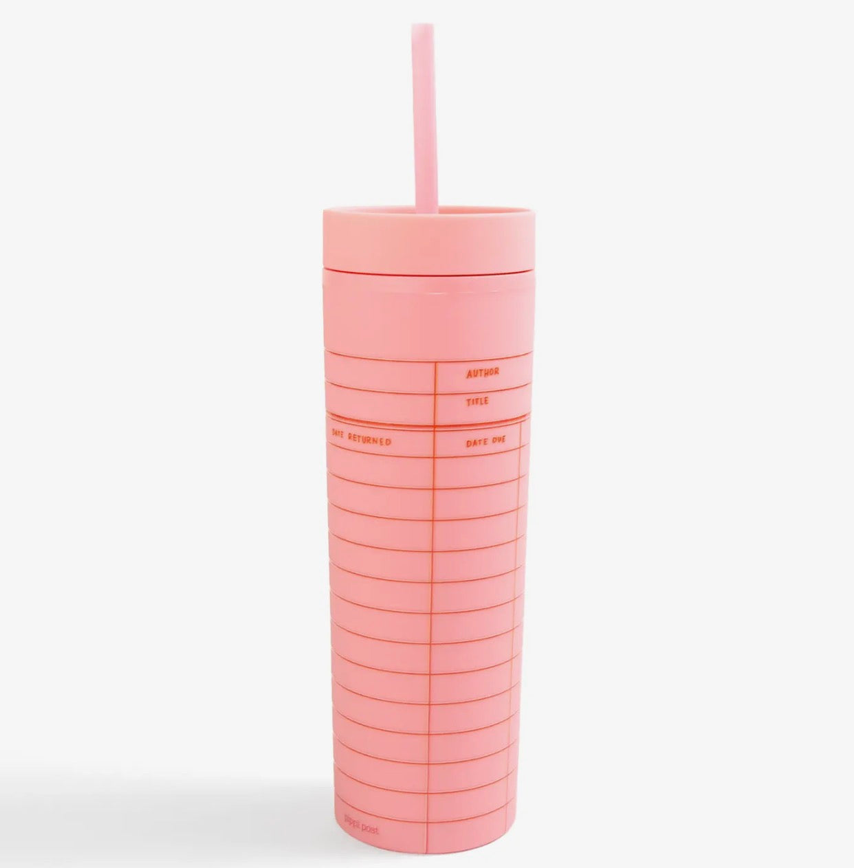 Library card 16oz tumbler - pink